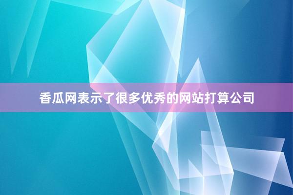 香瓜网表示了很多优秀的网站打算公司